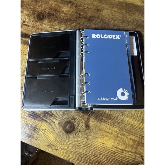 Rolodex Office Covered Business Card File Holder Sleeves Pen Newell Office 2000 - Picture 13 of 13